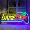 UExnkj-Y Game Zone Insegna al Neon Controller di Gioco Luci al Neon Con pulsante e interruttore dimmerabili,adatta per e-sport,sala giochi,lampada da parete con lettere decorative per feste
