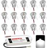 DYKUWEY Mini Faretti Led Soffitto 12V 1W, Faretti Led da Incasso per Cartongesso, IP65 Faretto LED Foro 15-18mm,faretti da incasso per Luci Cucina Bagno Camper, set di 15 (Argento Bianco Freddo 6000k)
