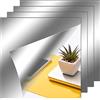 Zonon Fogli Flessibili a Specchio Piastrelle Autoadesive Non in Vetro a Specchi Adesivi a Specchi per Decorazioni Murali Domestiche (4, 12 x 12 Pollici)