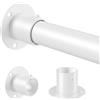 Venwemong Asta per armadio, 70-90cm Binario appendiabiti regolabile, Acciaio inossidabile con accessori di fissaggio per armadio e ripostiglio, Bianco, Diametro 25mm