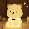 YuanDian Luce notturna a forma di orso, con 8 luci colorate, regalo per adulti, adolescenti e bambini, decora la camera dei bambini con graziose luci notturne a forma di orso in silicone, regalo di