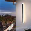 ZTWLEED Applique da Esterno LED Dimmerabile con Telecomando,16W 80CM | Lampada da Parete Lunga Nero 110-240V per Esterno,Ideale per Giardino Villa Balcone Terrazzo Cortile Ingresso Portico