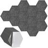 Luxvara 12 Pezzi Pannelli Fonoassorbenti Esagonali Autoadesivi, Studio, Gaming, Ufficio, Recording, Pannello Fonoassorbente Decorativi per Pareti, Porta, Soffitto, 30 x 26 x 1 cm (Grigio)