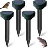 GOMETY 4 distributori di talpe, a ultrasuoni, per topi, impermeabile, per talpe e arvicole, a energia solare