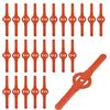 JTMM Lame di ricambio per decespugliatore (36 pezzi) in plastica, lame di ricambio per tagliaerba senza fili, colore rosso