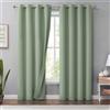 Melodieux Tende oscuranti in lino verde, lunghe 240 cm, per soggiorno, camera da letto, rustiche, isolate termicamente, tende oscuranti con occhielli, 127 x 248 cm, 2 pannelli