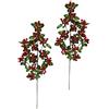 Flair Flower Kunst-Pflanze, Blumen, Künstliche Pflanzen Rami di Bacche Artificiali, Set da 2, 66 cm, Colore: Rosso, 66x14x14 cm, 2 unità