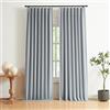 Vision Home Blue Gray Pinch Pleated Full Blackout Curtains Linen Blended Room Darkening Window Curtains 108 inch for Living Room Bedroom Thermal Insulated Pinch Pleat Drapes with Hooks 40 Wx108 Lx2