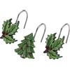 Spode Avanti Linens Spode, set di ganci per doccia con albero di Natale, collezione tartan, in resina metallica, multicolore, 12 pezzi