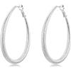 PHNIBIRD Orecchini Creole da Donna con Grande A goccia Glassato Argento Creole Ipoallergenici per Semplice ed Elegante Donna Regalo di Compleanno