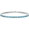 Bronzallure Bracciale Tennis Donna - Bracciale Tennis con Cubic Zirconia Blu - Gioielli Made in Italy - Braccialetto Idea Regalo Compleanni, Anniversari, Festa Donna, Festa Mamma