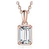 JewelryPalace 1ct Collana Solitario Donna Argento 925 con Creato Moissanite, Collana Ciondolo Pietra a Taglio Smeraldo con Catena Maglia 45cm, Collane Pendenti in Oro Rosa Set Gioielli Donna