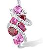 Santuzza Ciondolo in argento Sterling 925 intrecciato con zirconi cubici per le donne, Argento sterling Pietra preziosa, Rubino