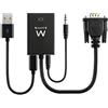Ewent EW9866 Adattatore Convertitore VGA a HDMI Full HD con Audio,Supporta Audio e Video, connettore USB per l'alimentazione, per collegare il PC/Notebook alla TV, Proiettore HD, Monitor HD