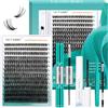 GEMERRY 280PCS Ciglia Finte Ciuffetti Kit Naturali 40D 10-18mm D Curl | Effetto Volume Riutilizzabili e Impermeabili Facile Applicazione per Principianti con Pinzetta+ Bond e Seal+ Remover+ Brush
