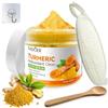 Lezehea Curcuma Sbiancante Peeling, Sbiancamento del corpo con spugna luffa, scrub corpo con curcuma, cura del corpo per una pulizia profonda e efficace, pelle liscia, per uomini e donne