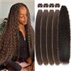 Gozill Capelli per Trecce Castano Scuro Pre-Stirati Senza Nodi Capelli per Trecce Sirena per Trecce Bohémien Onda Profonda Colore 4 Capelli Ricci Boho per Trecce (5 Confezioni)