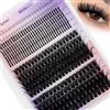 WENDY LASHES Ciglia Finte Ciuffetti 60D+80D Ciglia Manga Appuntite Con Ciglia-Inferiori Sottili, D-Curl 12-18 mm Individuali Lash 0,07 Estensioni Lash Fai Da Te(Spikes-60D+80D)