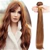 SEGO Extension Capelli Veri Tessitura Matassa Virgin Human Hair Brasiliani Lisci Senza Clip 100g Double Weft per Cucire 50 cm (Lisci)#30 Castano Ramato Chiaro