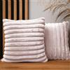 MG Design Set di 2 federe cuscini divano 40 x 40 cm rosa chiaro quadrato - in finta pelliccia con impunture, con cerniera - federa cuscino 40x40 decorative per divano, soggiorno, camera da letto