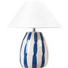 Beliani Lampada da tavolo in ceramica beige e blu paralume bianco 41 cm