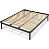 REDÒKASA Rete ZEN 14 doghe ortopedica con 4 piedi, doghe in betulla e struttura in acciaio con angoli antinfortunistici e anti cigolio, altezza 35 cm, 100% MADE IN ITALY | (Matrimoniale (160 x 190))