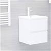 Gecheer Mobile da Bagno,Sospeso,Pensile,a Muro,Moderno,senza Rubinetto e Scarico,con Lavabo Lavandino Integrato,in Legno Multistrato,Bianco 41x38,5x45 cm