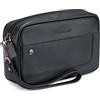RONCATO Alaska pochette uomo vera pelle con zip Nero