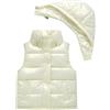 BESTORI Smanicato Bambino Piumino Senza Maniche Gilet con Cappuccio Cappotto Imbottito Zip Up Leggero Giubbotto Invernale, Bianco, 11-12 anni