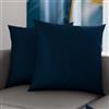 PETTI Artigiani Italiani - Coppia di Federe Cuscino 45x45 cm in Microfibra, Cuscini Arredo Camera da Letto, Divano, Set 2 Fodere Copricuscino, Federa Tinta Unita Blu, 100% Made in Italy