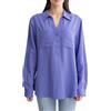 vittorio y Camicia Donna in Cotone e Lino, Comoda e Traspirante, Casual, Tinta Unita (IT, Testo, Taglia Unica, Regular, Regular, S/M, Blue)