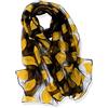 YFZYT Donna Moda Organza Morbida Sciarpa Scialle Collo avvolto Foulard Rubato, Anti-uv Modello di Ricamo Fiore Chiffon Sciarpa di Seta Scialle - Foglie Gialle
