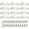 CEEYSEE 12 Pezzi Maniglie per Mobili 81mm * 35mm Pomelli per Mobili Vintage Cucina Cassetti Maniglie Shell Coppa Semicerchio Pull Pomelli con Viti per Porte Armadio Pomello (YLSYS)