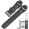 MCXGL Fascia elastica compatibile con Casio GW-4000 GA-1000 GW-A1000 ricambio cinturino in resina da uomo sport impermeabile accessori per orologi neri, 21mm, Silicone