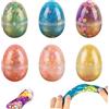 Hillylolly Uova Sorpresa Bambini, Hillylolly Easter Egg Fillers, 6 Pcs Slime Fluffy, Antistress Slime, Uovo di Pasqua, Giocattoli Pasquali, Stress Relief Toy Suit per Adulti e Bambini (Frutta)