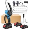 Seeiswork Sega a catena senza spazzole da 6 pollici Mini motosega da potatura portatile per la lavorazione del legno Sega elettrica da taglio per batteria Makita 18V - With 2X Battery