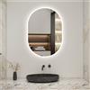 50x90/60x80 cm Specchio da bagno con passerella a LED, antiappannamento, oscuramento, luce bianca -
