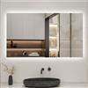 80/90/100/120 cm Specchio da bagno a LED con oscuramento, antiappannamento, design retroilluminato, luce bianca 6000K -