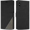 SONWO Cover per iPhone XS Max, Flip Caso in PU Pelle Case Cover Custodia con Slot per Schede e Supporto Stand per iPhone XS Max, Nero
