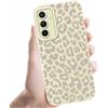 Coalbooliy Custodia Per Samsung Galaxy A13 5G 6,5'', Cellulare Bianco Silicone Morbido Cover per telefono Aesthetic Modello Leopardato Disegni Protezione Fotocamera Antiurto Protettiva Case, 06
