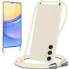 Knrlqim Cover per Samsung Galaxy A15 4G con Cordino Custodia con Laccio Collana Tracolla Collo Corda Regolabile Liquido Silicone Antiurto AntiGraffio Protettiva Case per Samsung A15 6,5,Beige
