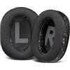 SOULWIT Cuscini in Tessuto a Rete di Ricambio per Logitech G Pro, G Pro X, G Prox 2, G Pro X SE Cuffie, Cuscinetti con Schiuma Antirumore, Spessore Aggiunto - Oro Nero