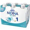 NESTLE' ITALIANA SpA Nestlé Nidina Optipro 1 Liquido 6x500ml - Latte per Neonati, Formula per la Crescita, 6 Bottiglie da 500ml