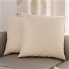 PETTI Artigiani Italiani - Coppia di Federe Cuscino 45x45 cm in Microfibra, Cuscini Arredo Camera da Letto, Divano, Set 2 Fodere Copricuscino, Federa Tinta Unita Beige, 100% Made in Italy