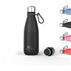Daikoku, Bottiglia Termica in Acciaio Inossidabile | Doppia Parete Isolante | 100% Antifuga | Sicura e Salutare, Free BPA | Multifunzionale, Sport Ideale thermo Acciaio Inossidabile, Nero, 350 ML