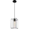 Eglo Leuchten my light Lampadario a sospensione Loncino a 1 luce squadrato in alluminio nero opaco e fumè 1XE27 49495/20