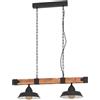 Eglo Leuchten my light Bilanciere Oldbury stile rustico/industrial in legno con piatti nero opaco 2XE27 44085/20