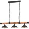 Eglo Leuchten my light Bilanciere Oldbury stile rustico/industrial in legno con piatti nero opaco 3XE27 44086/20