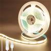 Clearhill Fita LED COB USB 5V con Interruttore, 2M, Bianco Naturale 4000K, 320 LED/m, 8mm, IP20, Cavo USB 1M, Decorazioni Casa DIY