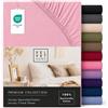 VEL VET HOME VelvetHome Lenzuolo con Angoli Singolo 90x200 cm, 100% Cotone Pettinato, Jersey per Materassi fino a 25 cm, OEKO-TEX, Elastico, Traspirante, Morbido, Rosa Chiaro